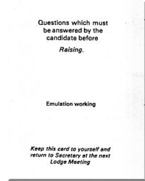 Emulation Raising Question Card